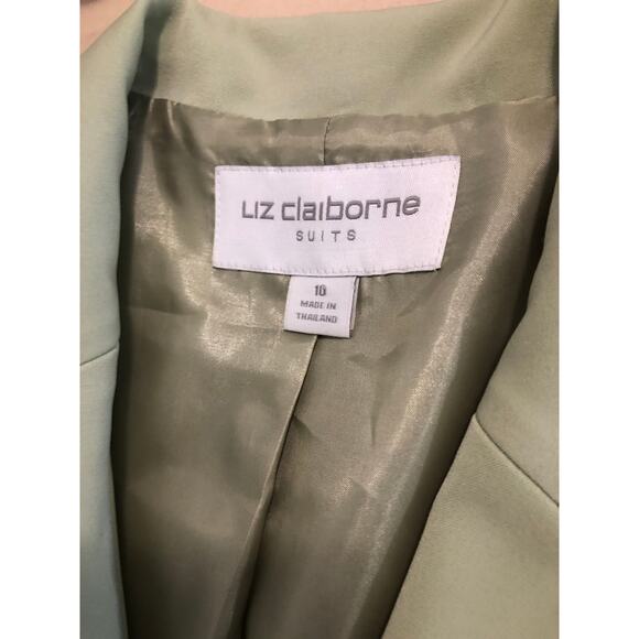 Liz Claiborne Suits Women Size 10 Lapel Notch Collar 3 Button Closure Lime Green - Picture 6 of 9